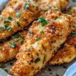 Homemade Baked Garlic Parmesan Chicken Tenders recipe photo