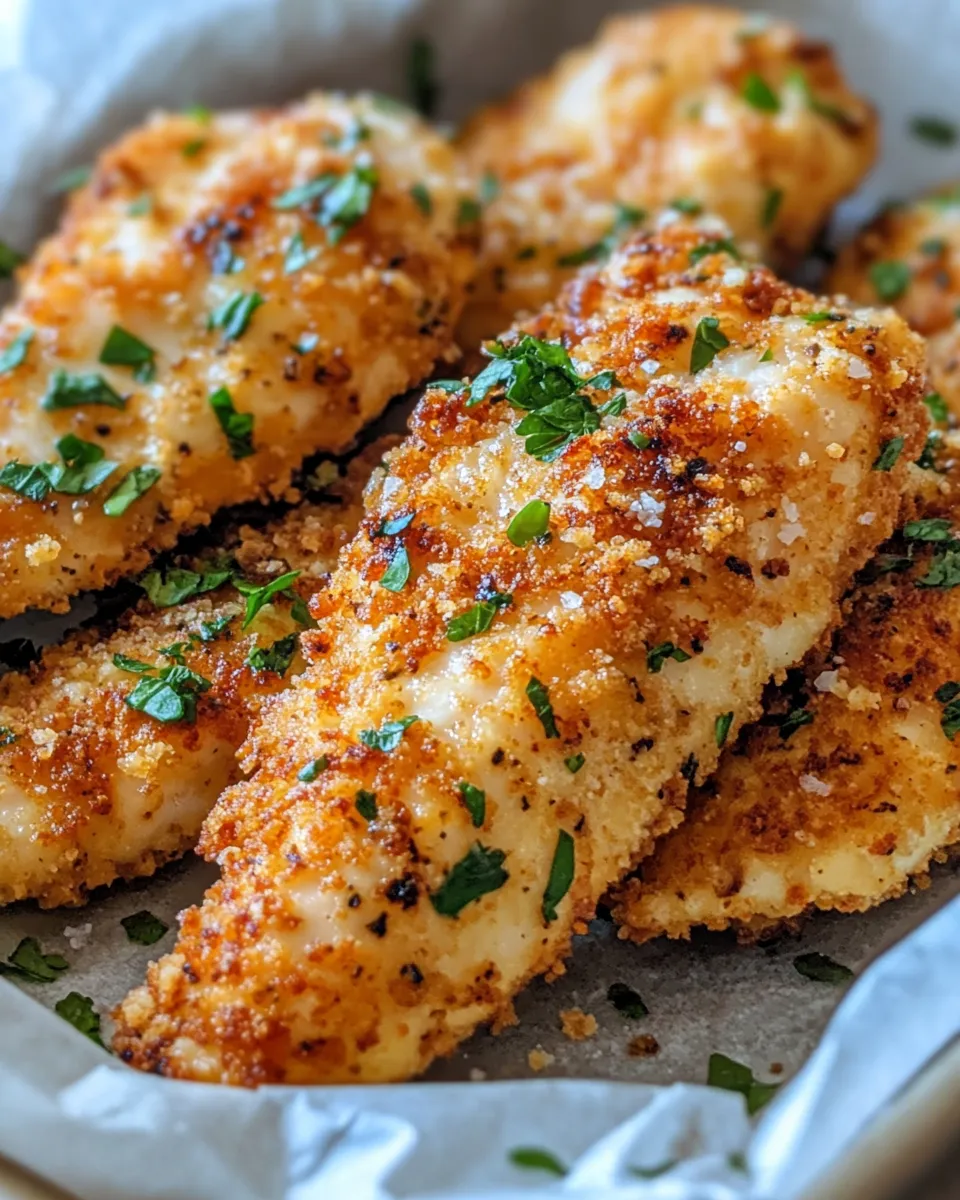 Homemade Baked Garlic Parmesan Chicken Tenders recipe photo