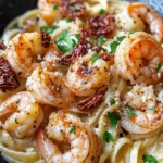 Homemade Blackened Shrimp Alfredo with Sun-Dried Tomatoes recipe photo