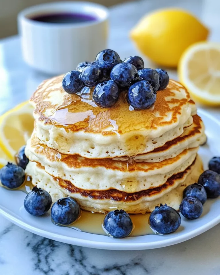 Homemade Blueberry Lemon Greek Yogurt Pancakes recipe photo