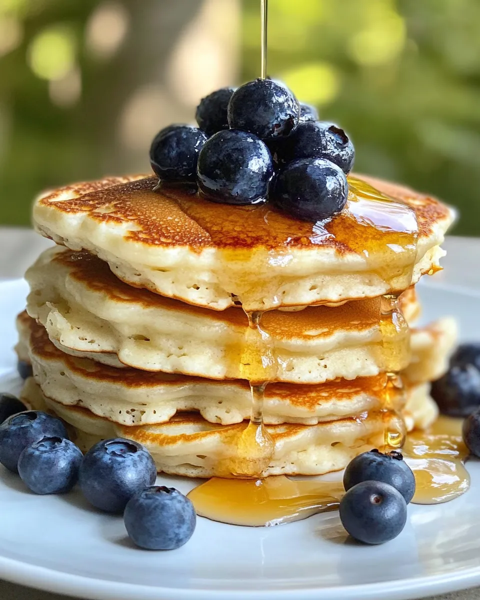 Classic Blueberry Lemon Greek Yogurt Pancakes dish photo