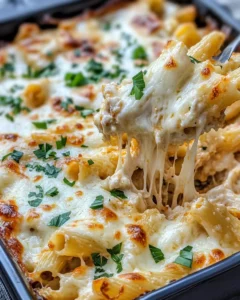 Homemade Buffalo Chicken Alfredo Baked Ziti recipe photo
