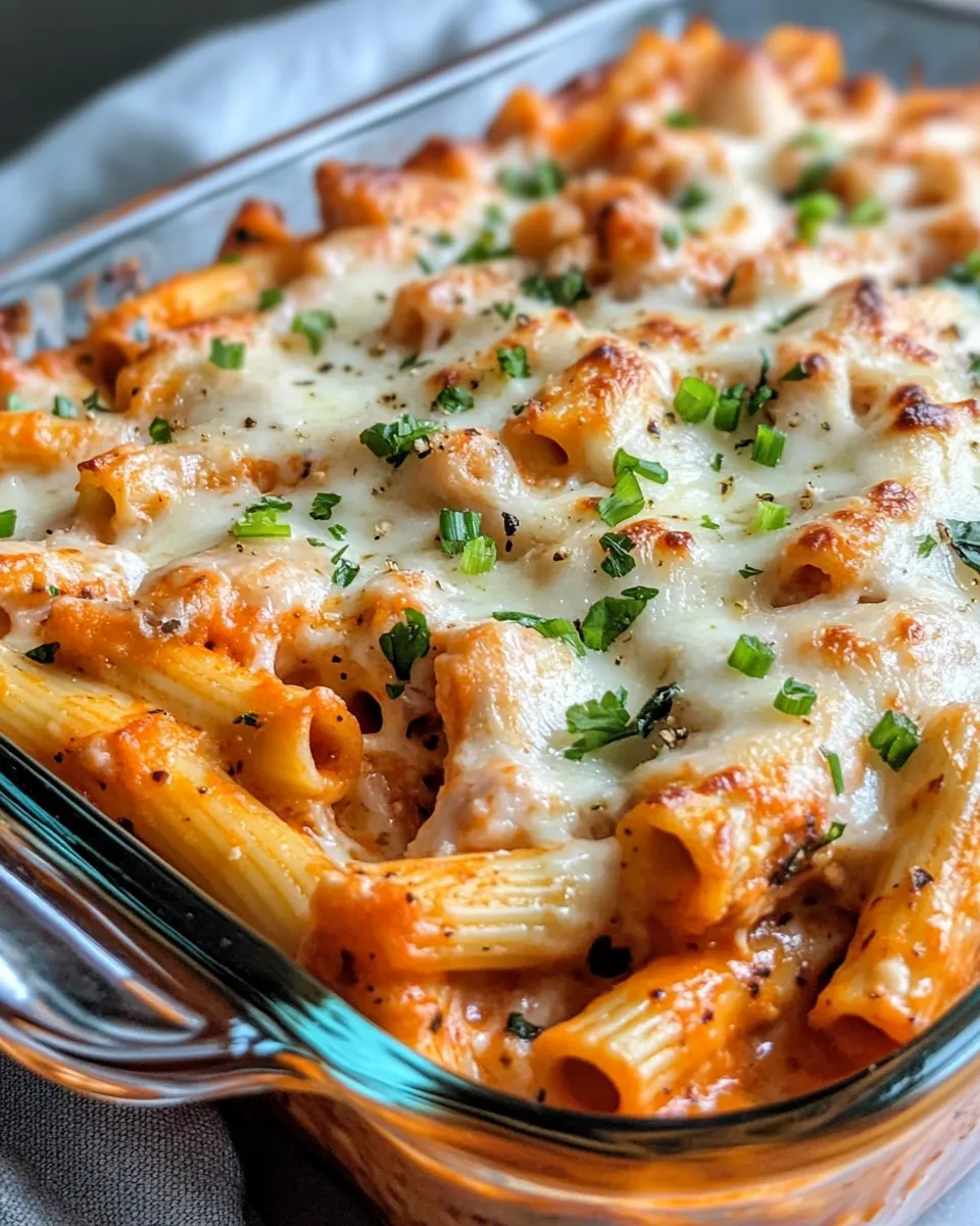 Classic Buffalo Chicken Alfredo Baked Ziti dish photo