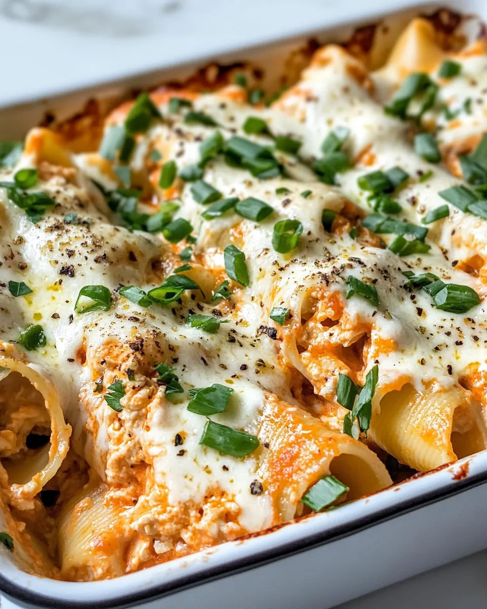 Homemade Buffalo Chicken Stuffed Shells Alfredo recipe photo