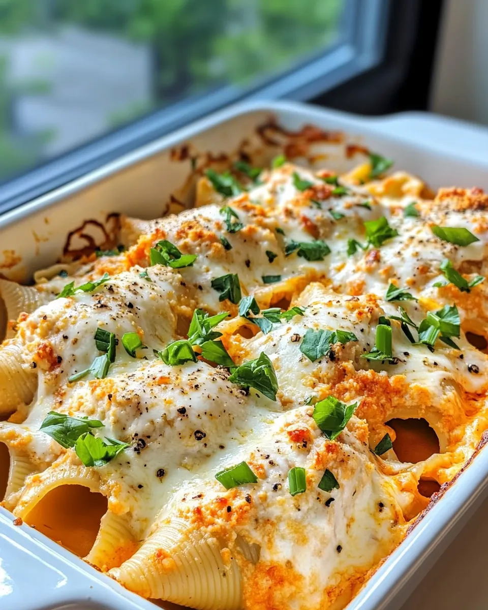 Classic Buffalo Chicken Stuffed Shells Alfredo dish photo