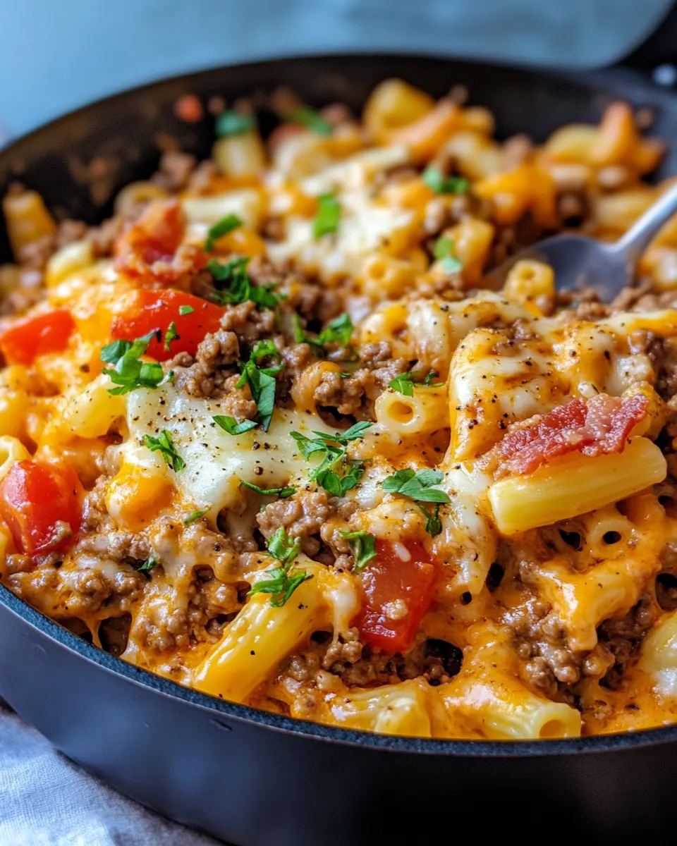 Classic Cheeseburger Mac and Cheese Skillet recipe photo