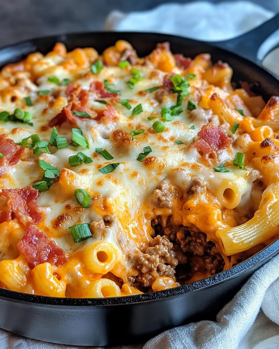 Easy Cheeseburger Mac and Cheese Skillet plate image