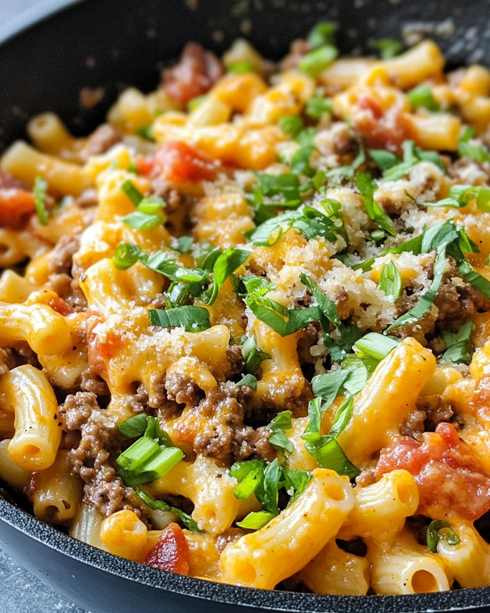 Delicious Cheeseburger Mac and Cheese Skillet dish photo