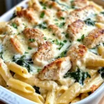 Homemade Chicken Alfredo Baked Penne with Spinach recipe photo