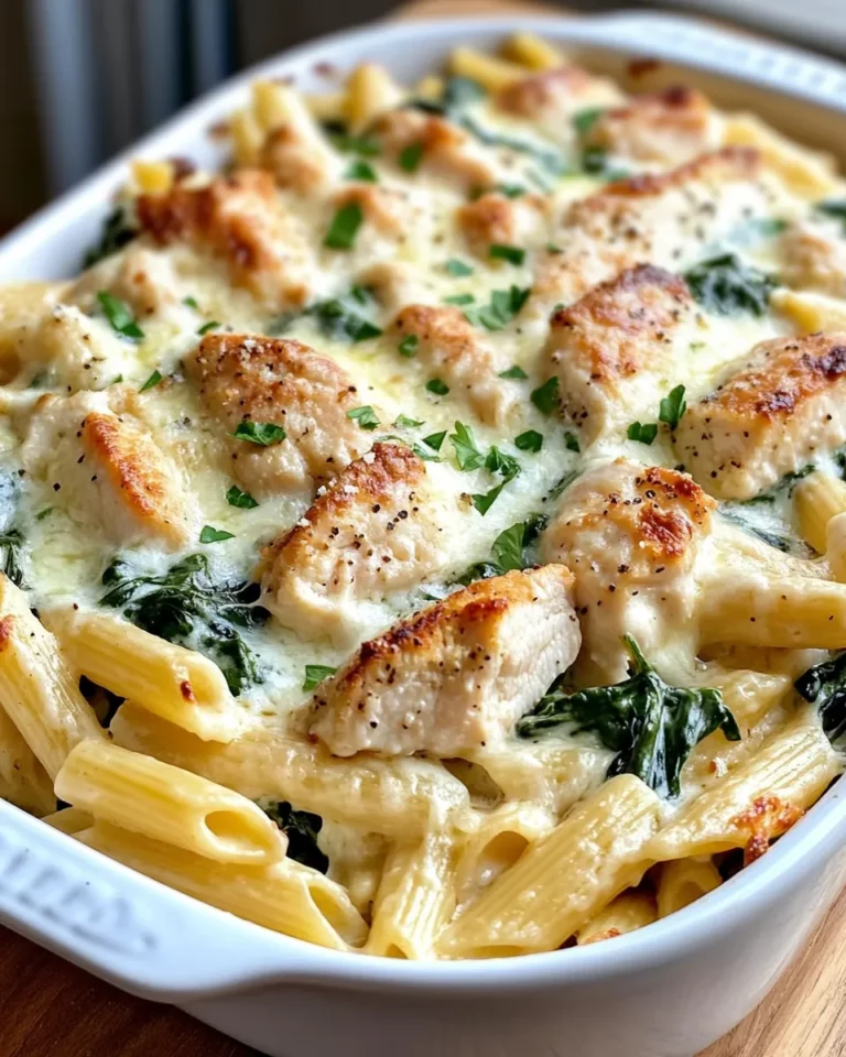 Homemade Chicken Alfredo Baked Penne with Spinach recipe photo