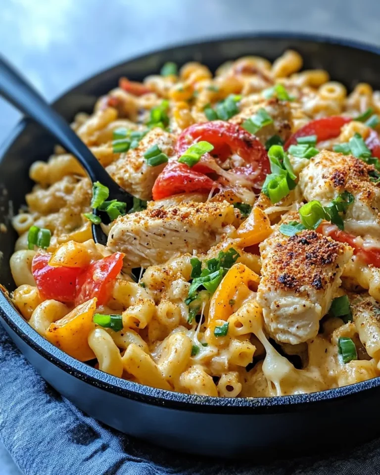 Homemade Chicken Fajita Mac and Cheese Skillet photo