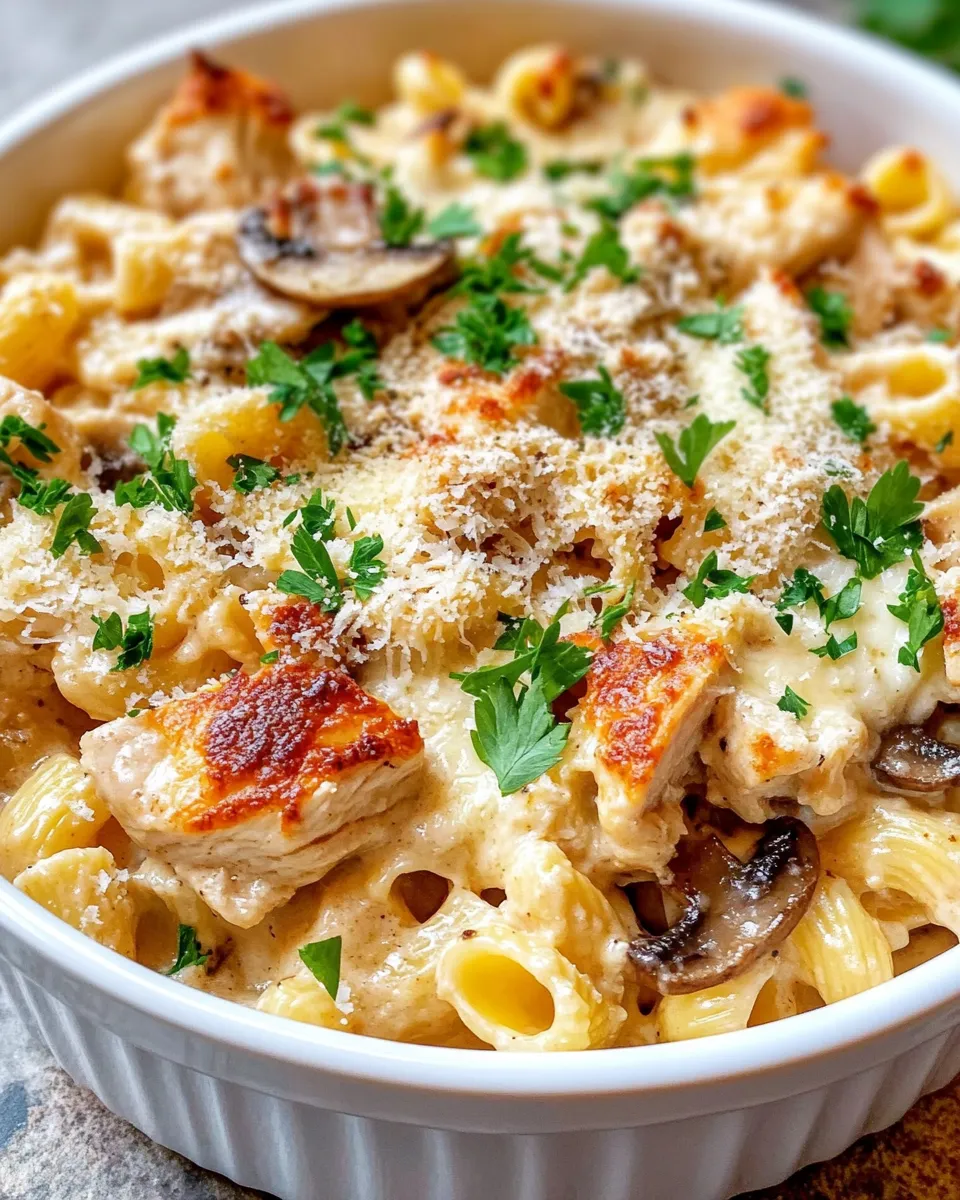 Classic Chicken Marsala Macaroni Bake dish photo