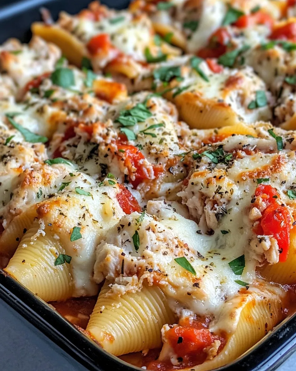 Easy Chicken Philly Stuffed Pasta Shells food shot