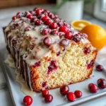 Homemade Cranberry Orange Loaf with Vanilla Glaze photo