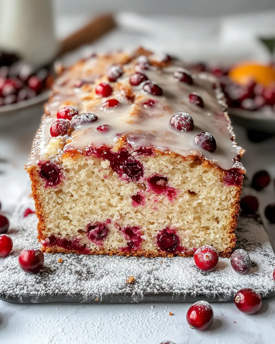 Classic Cranberry Orange Loaf with Vanilla Glaze image