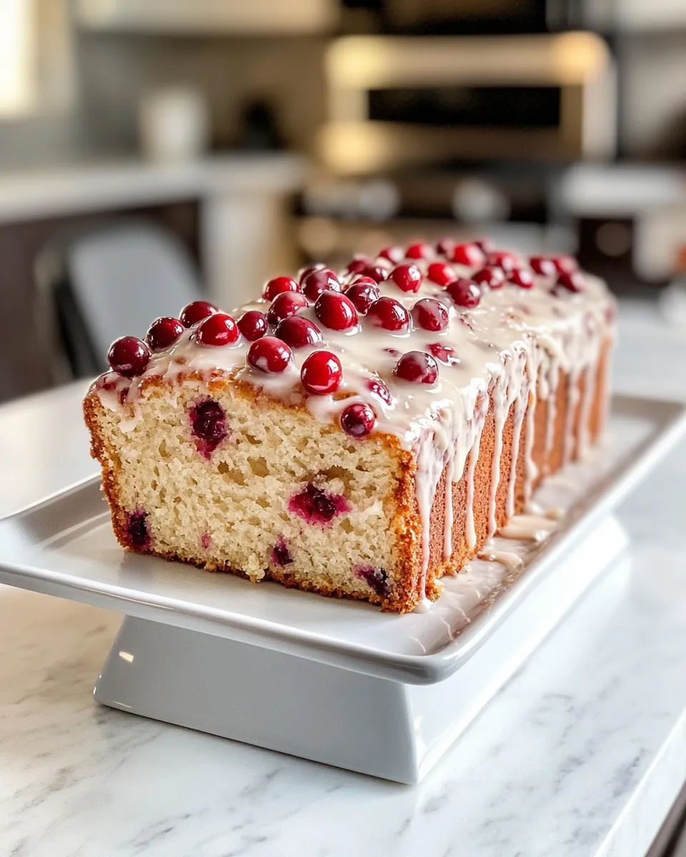 Easy Cranberry Orange Loaf with Vanilla Glaze recipe image