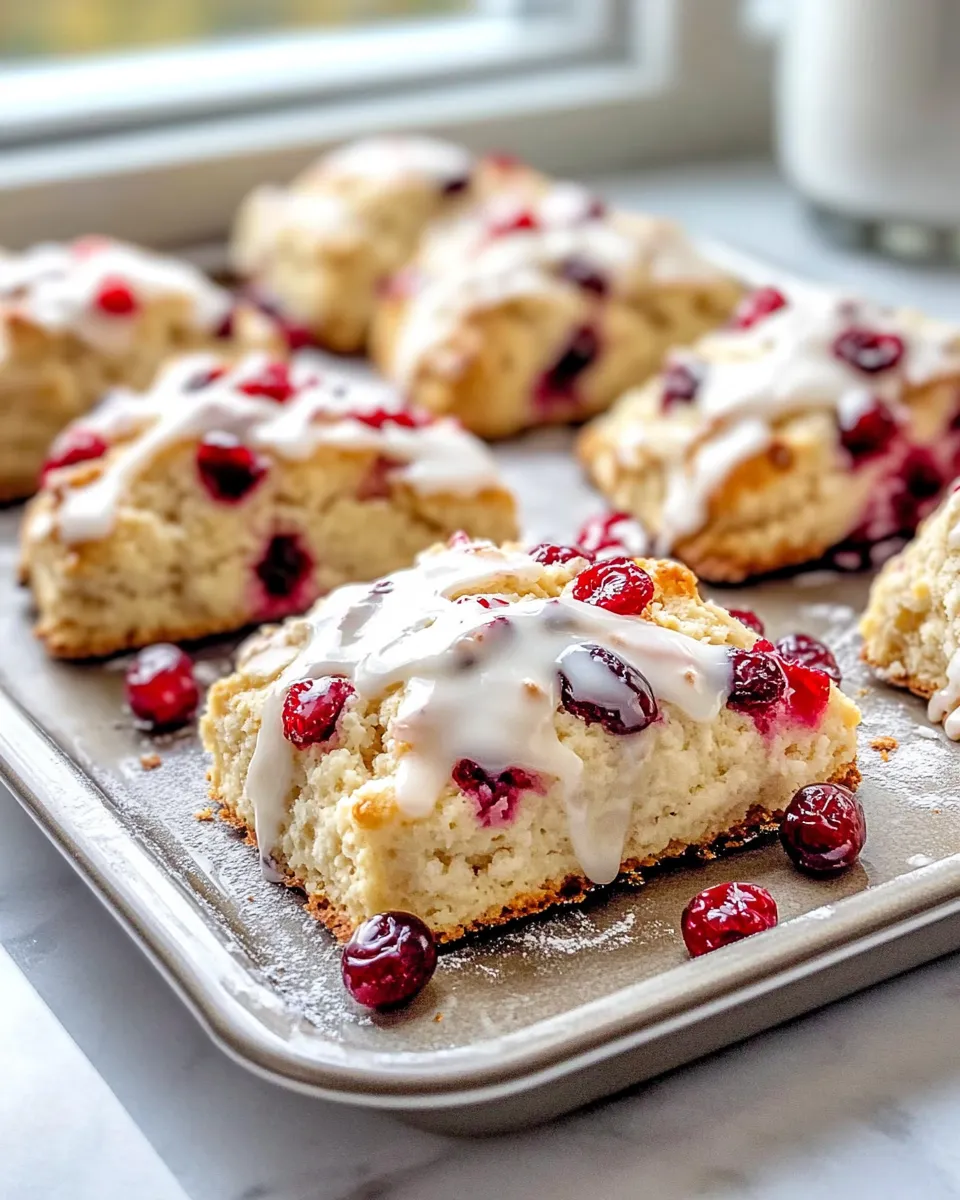 Easy Cranberry Orange Scones (Glazed) recipe photo