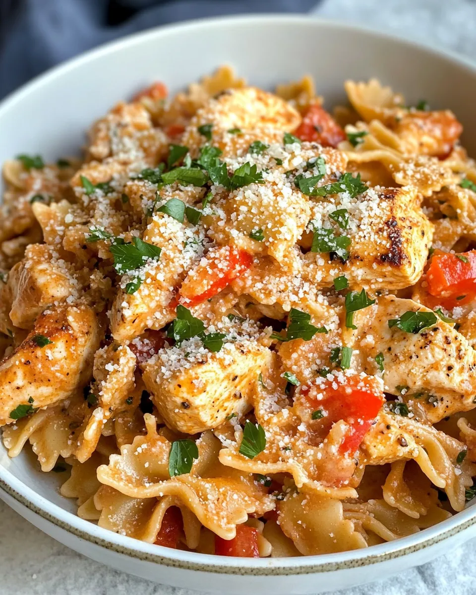 Classic Creamy Cajun Chicken Bowtie Pasta dish photo