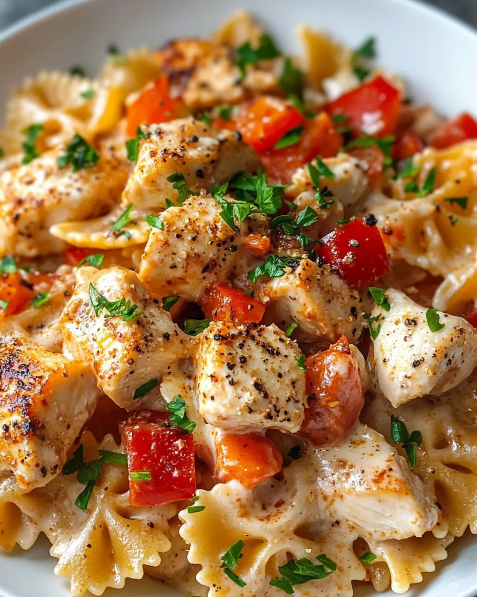 Delicious Creamy Cajun Chicken Bowtie Pasta image