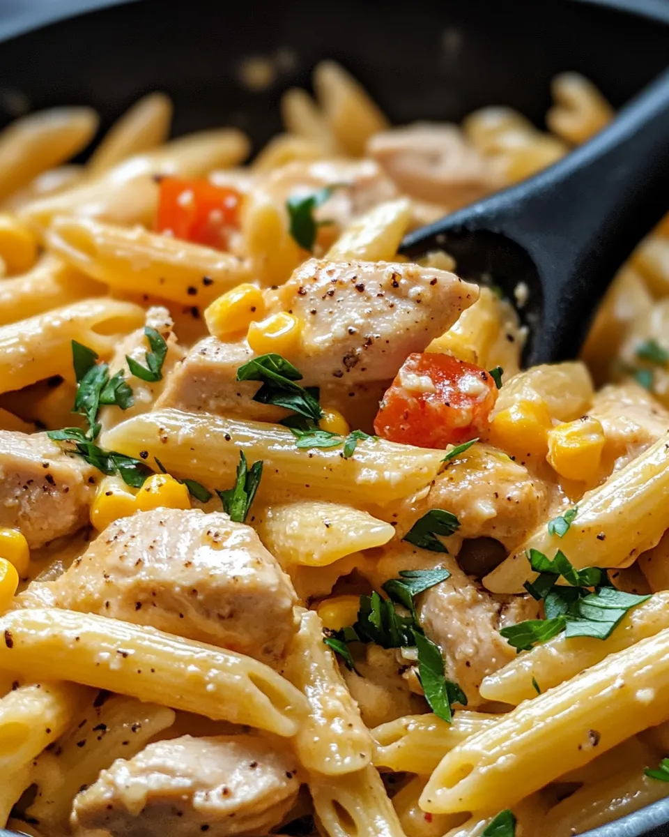 Classic Creamy Cajun Chicken & Corn Penne dish photo