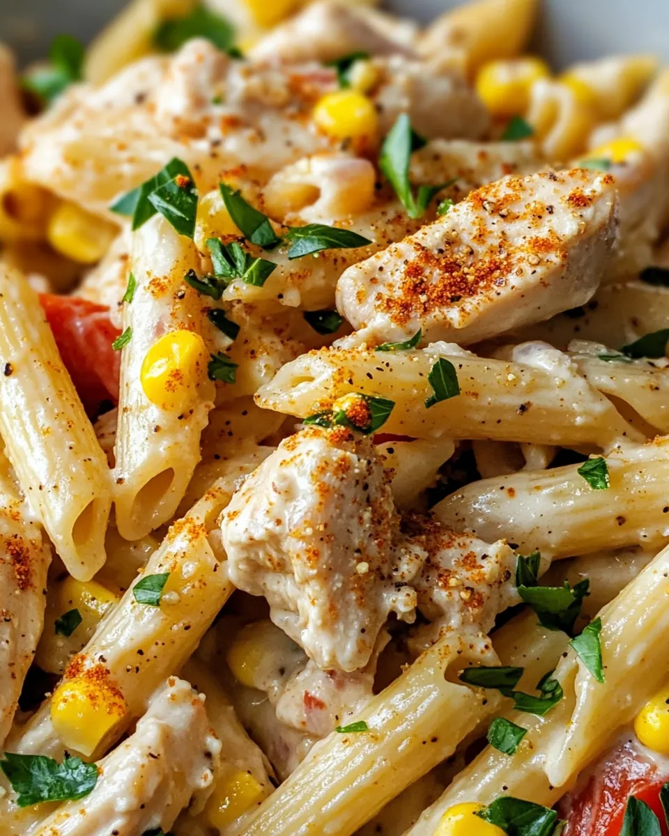 Easy Creamy Cajun Chicken & Corn Penne food shot