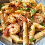 Homemade Creamy Cajun Chicken & Shrimp Penne photo