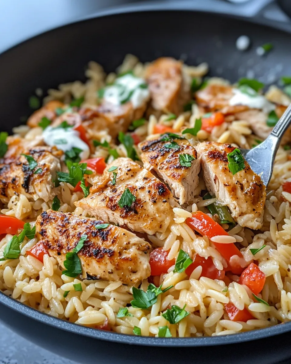 Easy Creamy Cajun Chicken and Rice Orzo food shot