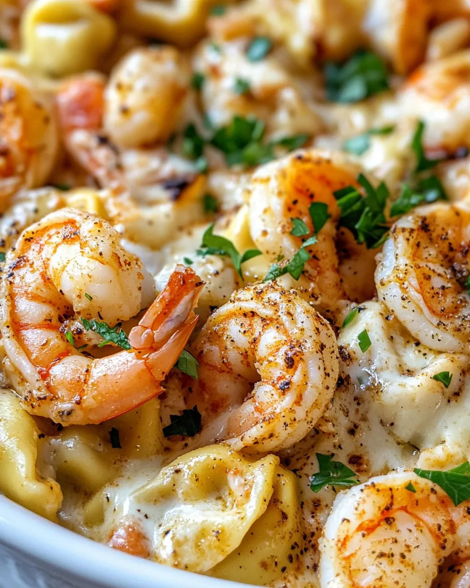 Homemade Creamy Cajun Shrimp Tortellini Bake photo