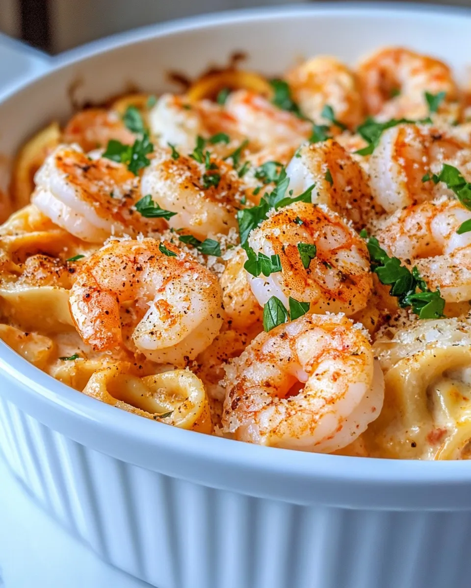 Classic Creamy Cajun Shrimp Tortellini Bake image
