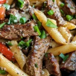 Homemade Creamy Cajun Steak Tips with Penne recipe photo