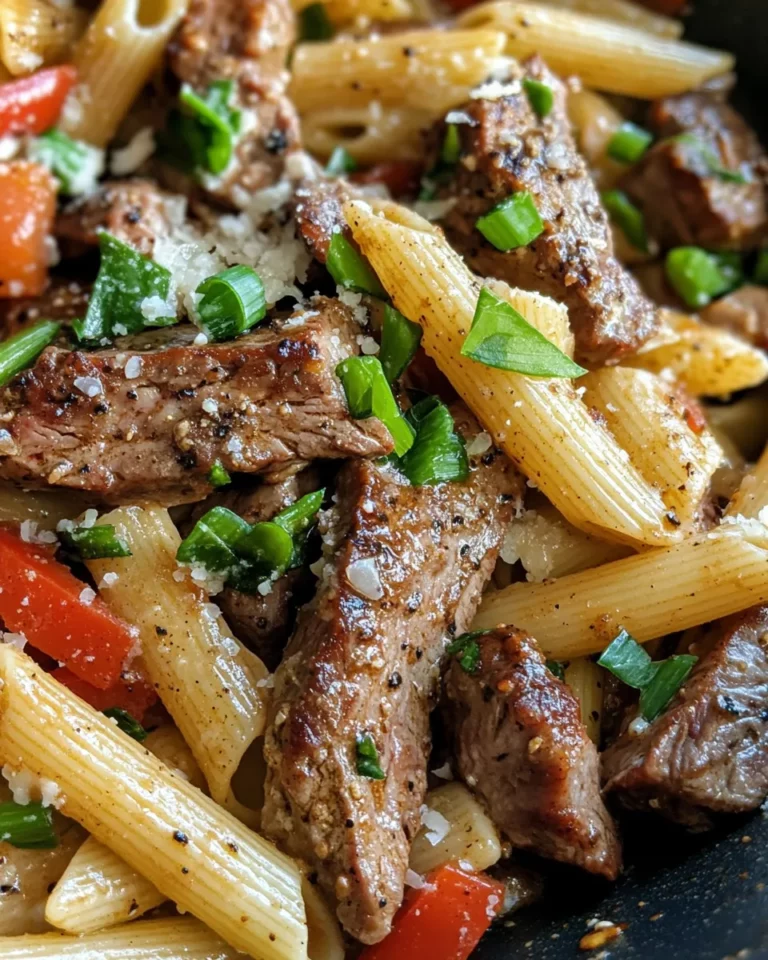 Homemade Creamy Cajun Steak Tips with Penne recipe photo
