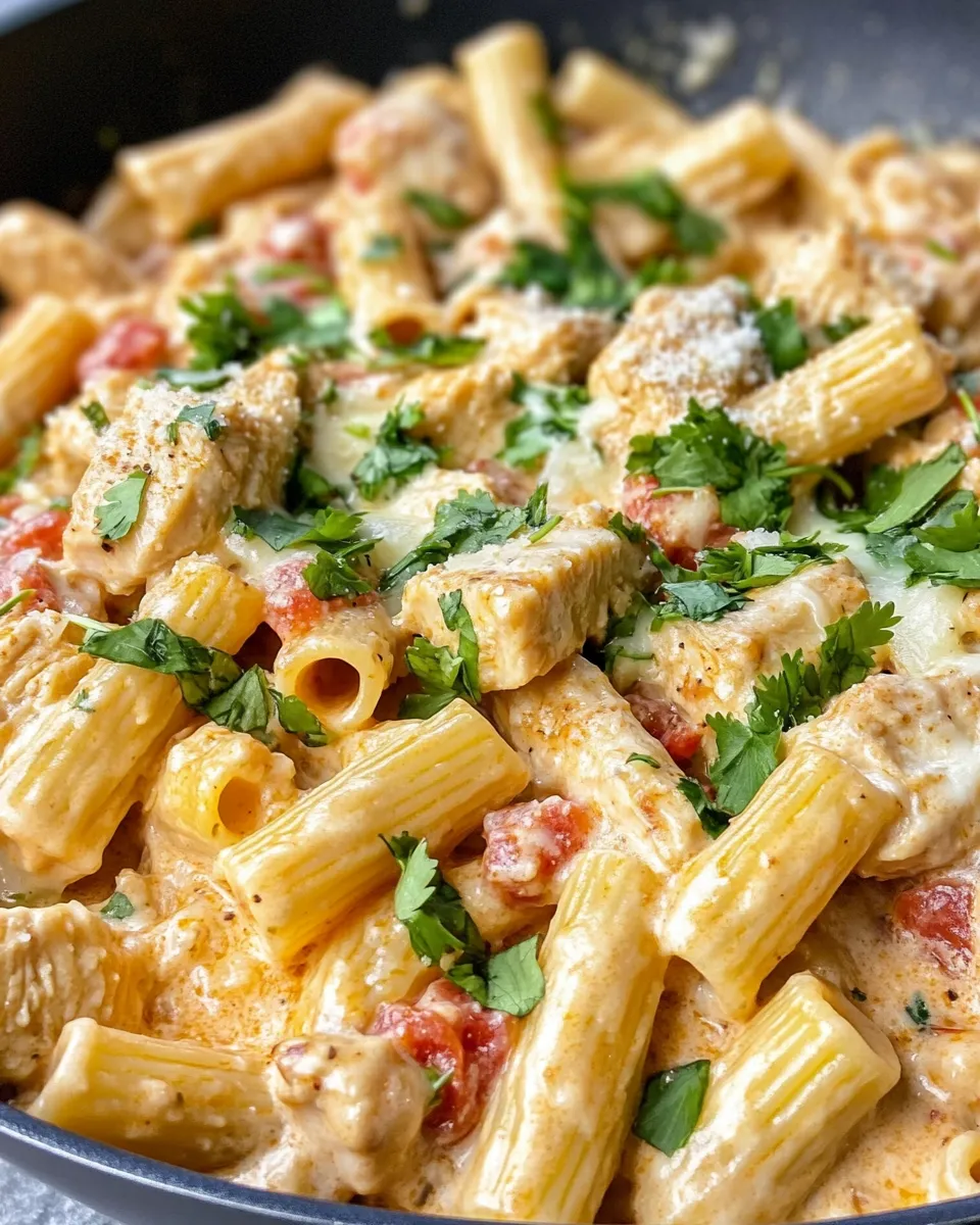 Easy Creamy Chipotle Chicken Rigatoni food shot