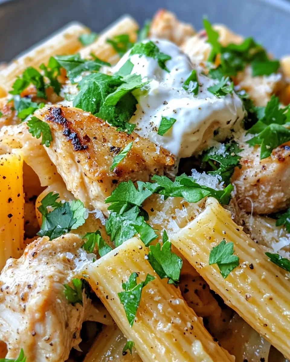 Delicious Creamy Chipotle Chicken Rigatoni plate image