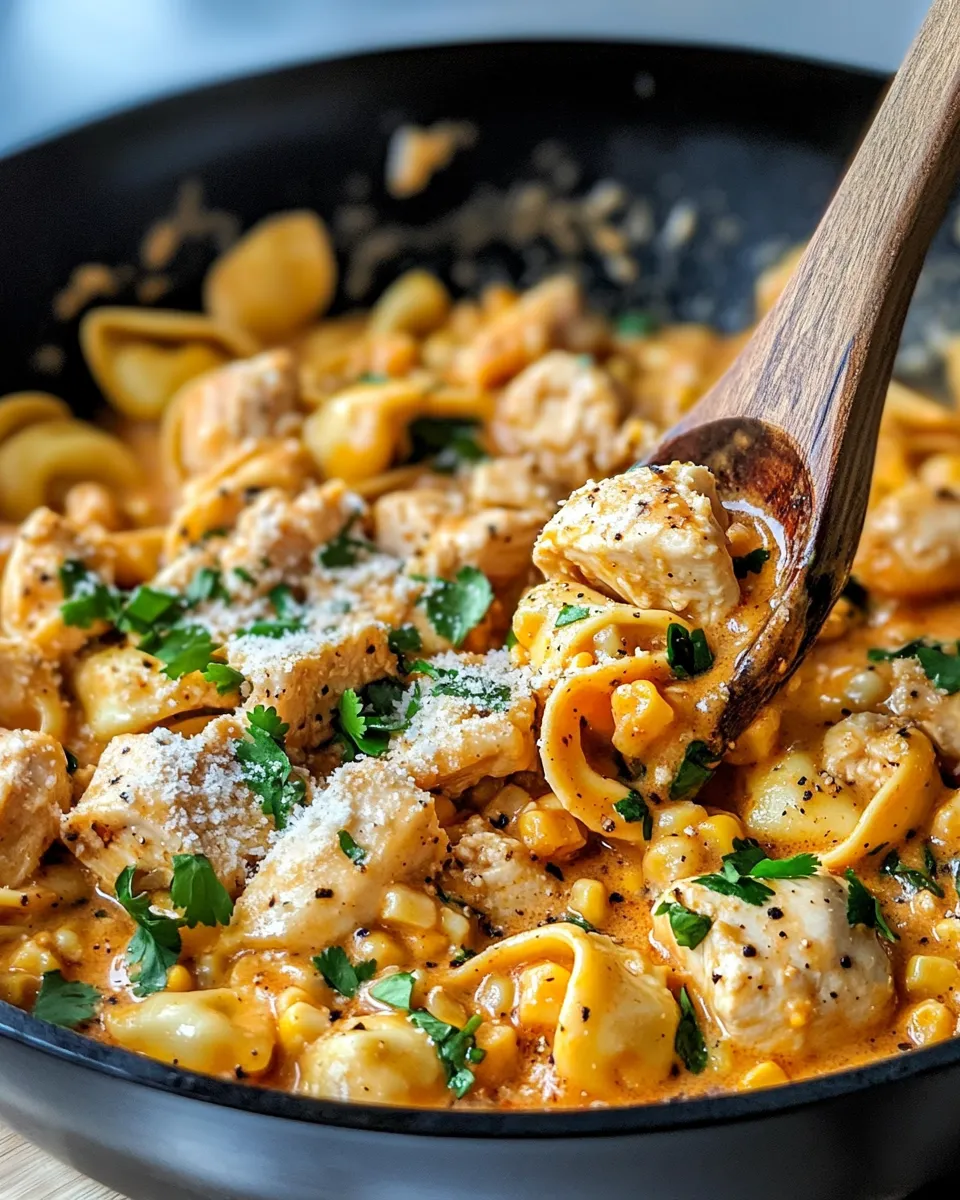Classic Creamy Chipotle Chicken Tortellini Skillet image