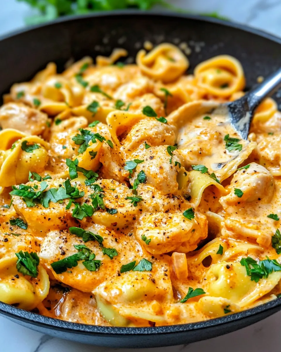 Easy Creamy Chipotle Chicken Tortellini Skillet recipe photo