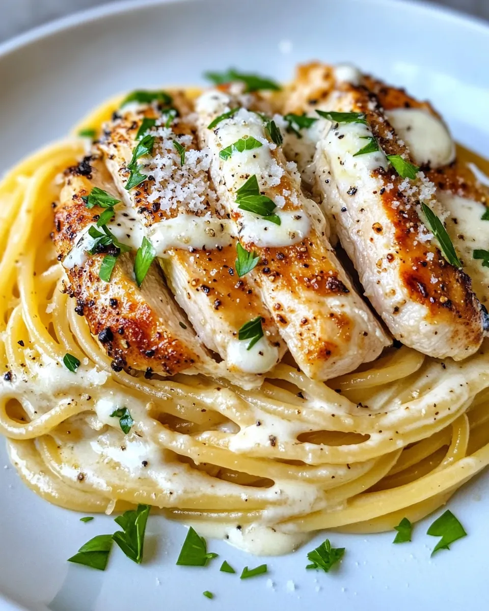 Classic Creamy Garlic Chicken Parmesan Spaghetti dish photo