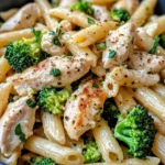 Homemade Creamy Garlic Chicken and Broccoli Penne recipe photo