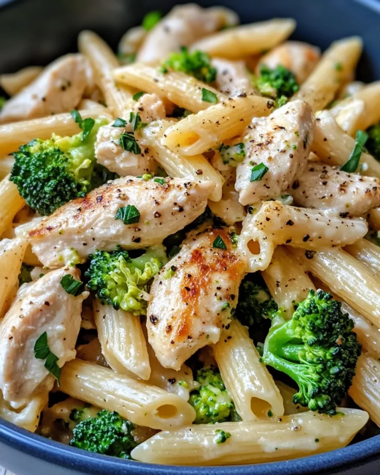 Homemade Creamy Garlic Chicken and Broccoli Penne recipe photo