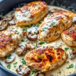 Homemade Creamy Garlic Mushroom Chicken (One Skillet) recipe photo