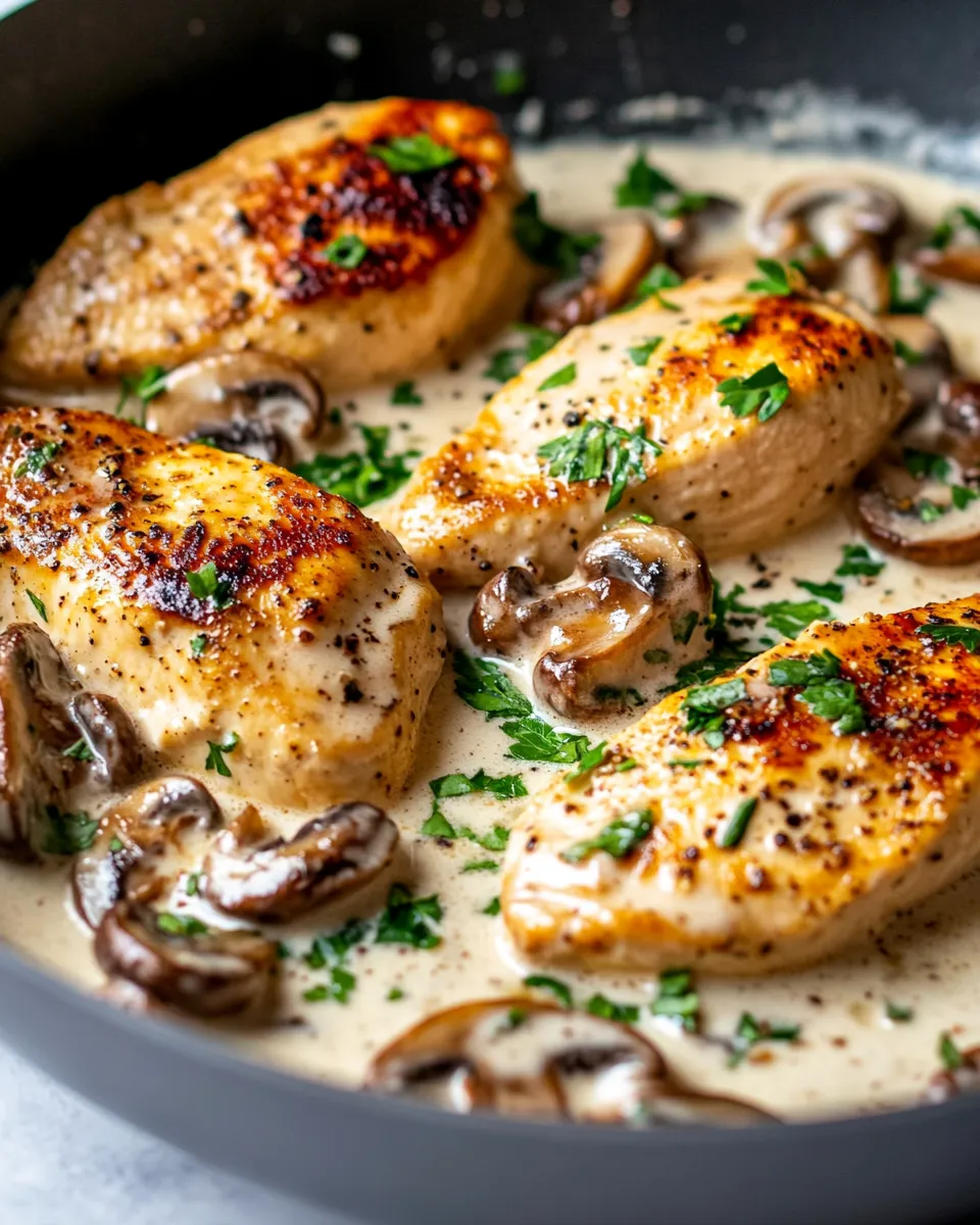 Classic Creamy Garlic Mushroom Chicken (One Skillet) dish photo