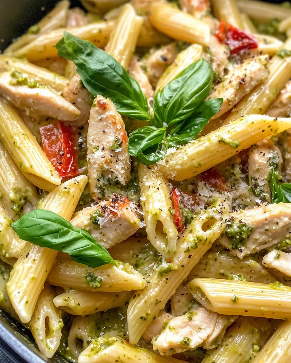Classic Creamy Pesto Chicken Penne (One Pot) recipe image
