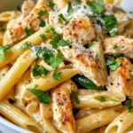 Delicious Creamy Poblano Chicken Penne dish photo