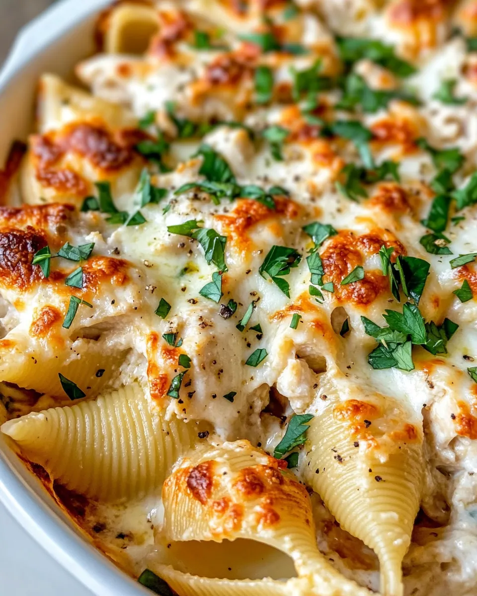 Classic Creamy Roasted Garlic Chicken Shells recipe image