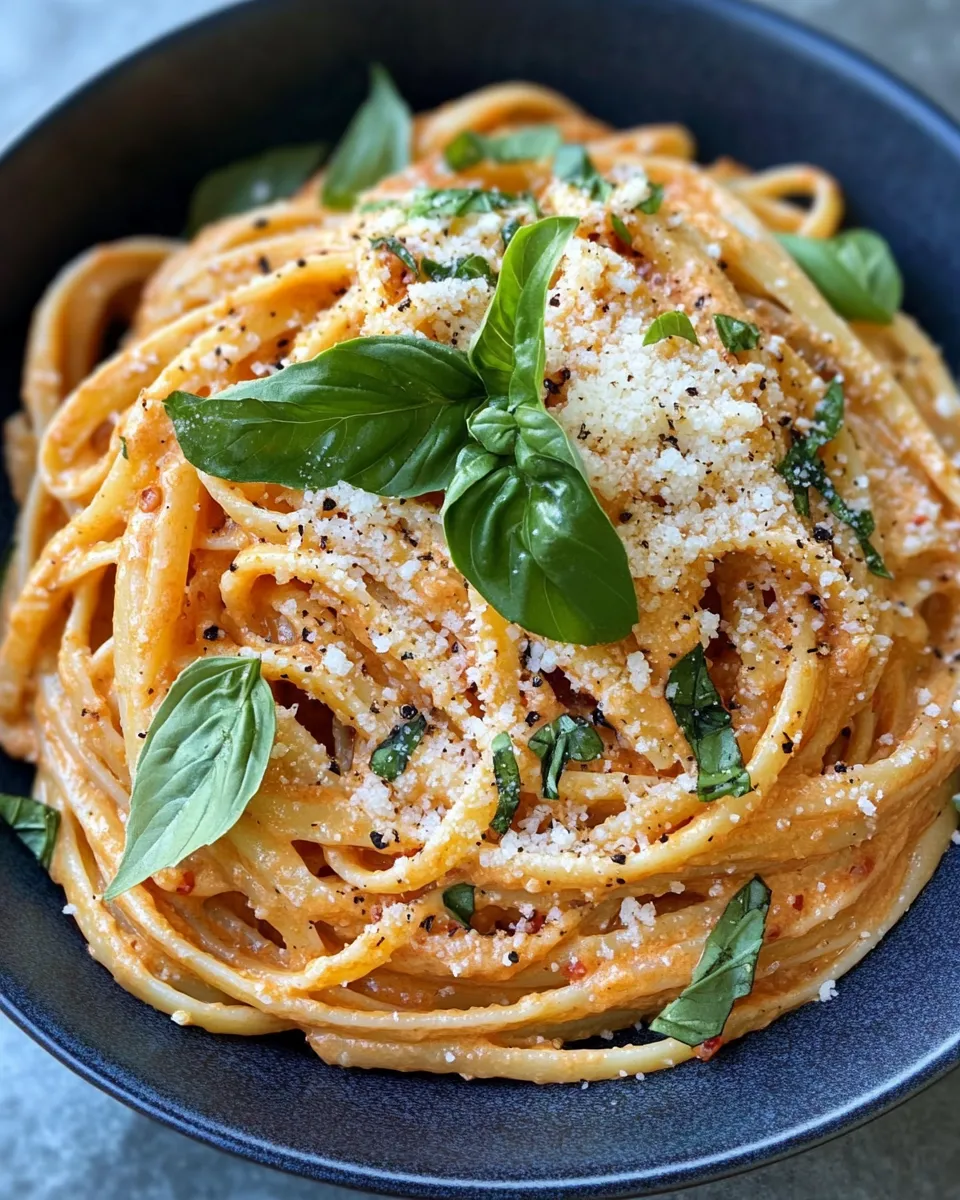 Classic Creamy Roasted Red Pepper Pasta (Blender Sauce) recipe photo