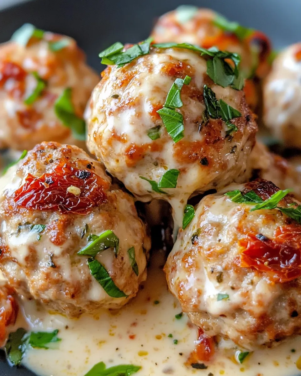 Classic Creamy Sun-Dried Tomato Chicken Meatballs dish photo