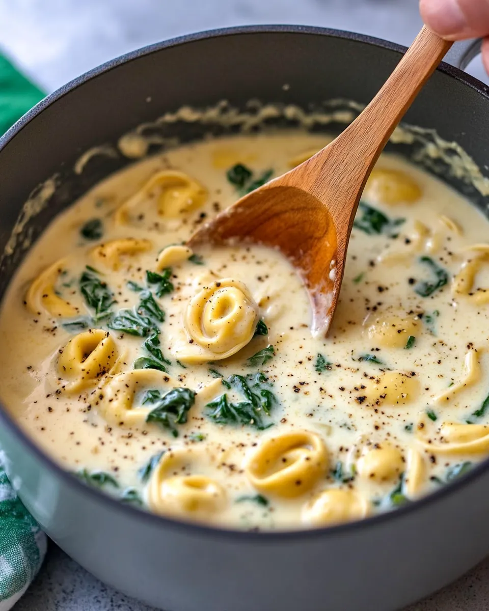 Homemade Creamy Tortellini Soup with Spinach (30 Minutes) recipe photo