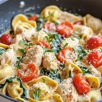 Homemade Creamy Tuscan Chicken Tortellini Skillet photo