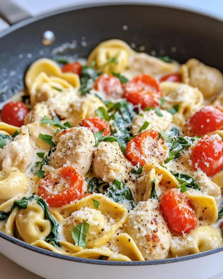 Homemade Creamy Tuscan Chicken Tortellini Skillet photo