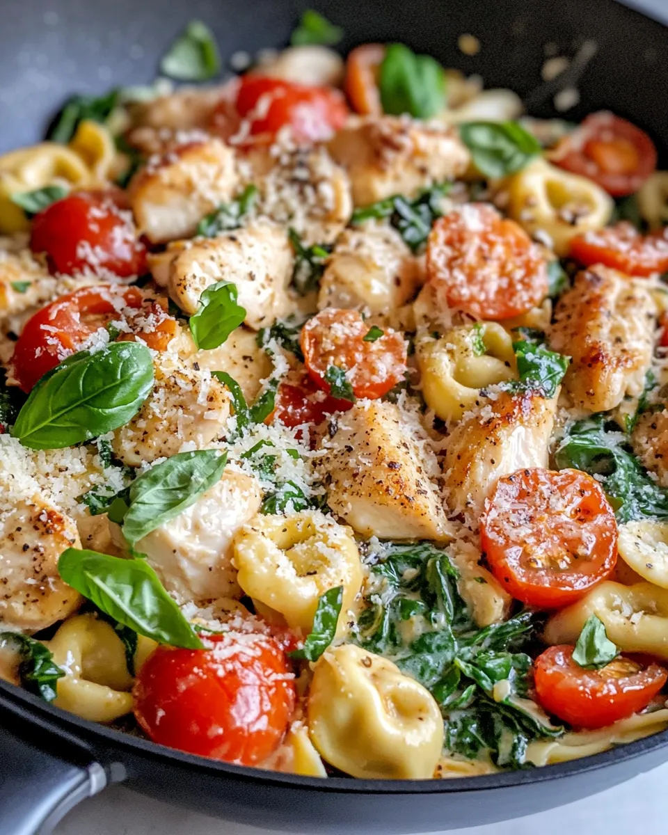 Classic Creamy Tuscan Chicken Tortellini Skillet image