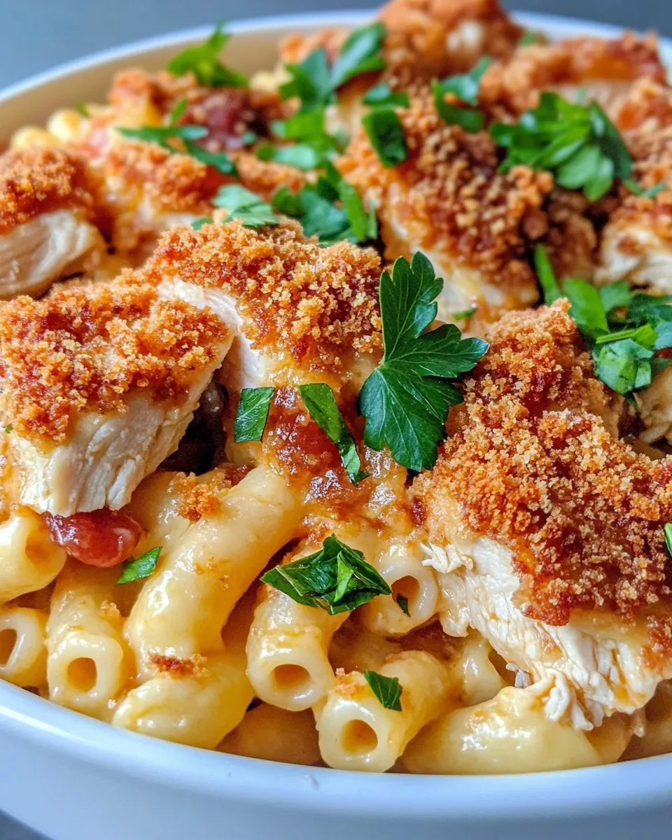 Homemade Crispy Chicken Parm Mac and Cheese recipe photo